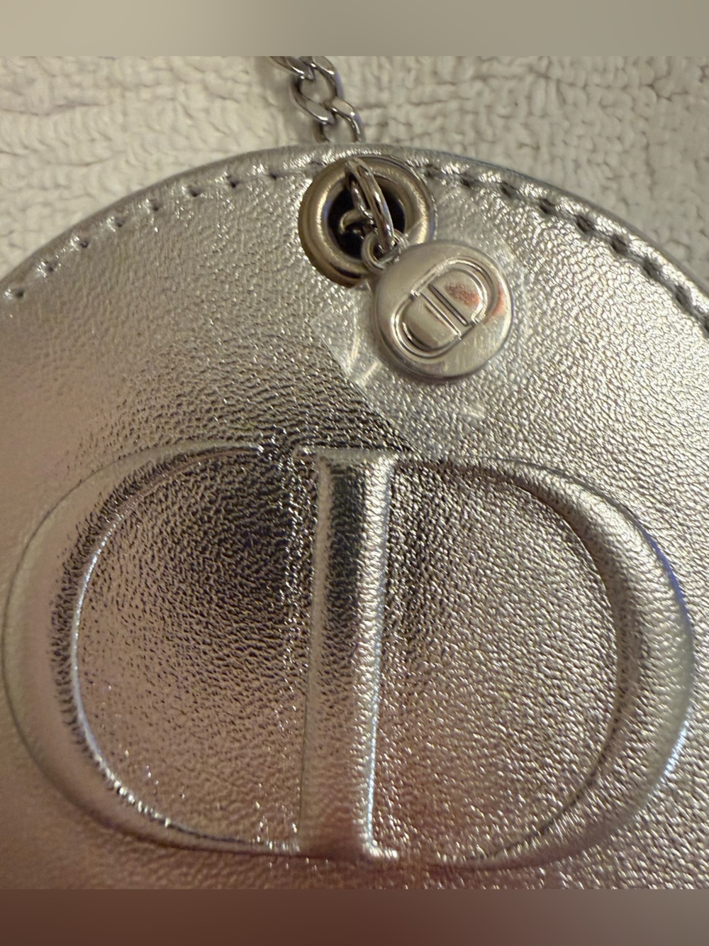 Dior Metallic Silver Mirror W/ Clip View 2